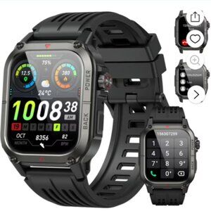 NEW IN BOX: Tikland Military Smart Watches for Men Answer/Make Calls 1.91'' HD